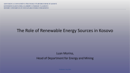 The Role of Renewable Energy Sources in Kosovo