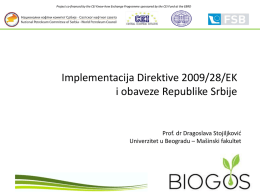 Имплементација директиве 2009/28/EK и обавезе Републике