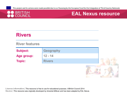 River features  - EAL Nexus