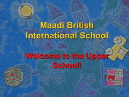 Meet the Teacher Upper School - Maadi British International School