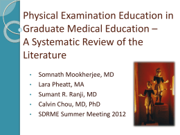 Physical Examination Education in Graduate Medical