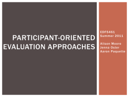 the Participant-Oriented Evaluation