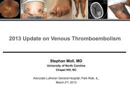 2013 Update on Venous Thromboembolism