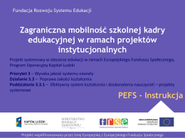 PEFS - Instrukcja - pokl - Fundacja Rozwoju Systemu Edukacji