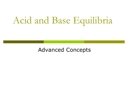 Acid-Base Equilibrium II