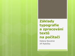 Základy typografie a zpracování textů II.