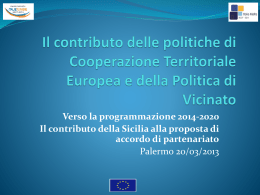 Verso la programmazione 2014-2020 PO Italia
