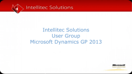 What*s new in Microsoft Dynamics® GP 2013