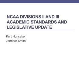 NCAA Divisions II and III Academic Standards and