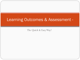 Learning Outcomes & Assessment -