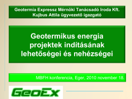 Kujbus Attila: Geotermia energia projektek indításának