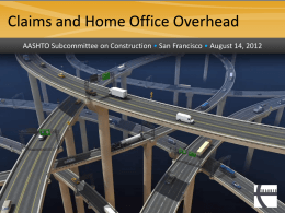 Claims / Home Office Overhead - Subcommittee on Construction
