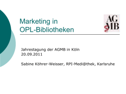 Marketing in OPL-Bibliotheken