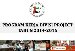 Usulan Program Kerja Bidang Project 2014-2016