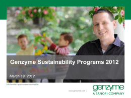 Genzyme Sustainability Programs