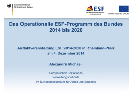 Beitrag des ESF-Bundes-OP 2014 bis 2020 zu den Zielen der EU