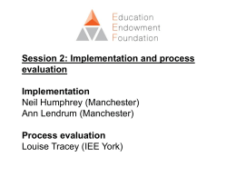 Session 2 - Implementation and process evaluation