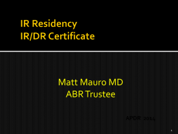 IR/DR certification