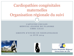 Cardiopathies congénitales maternelles Organisation régionale du