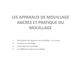 LES APPARAUX DE MOUILLAGE ANCRES ET PRATIQUE DU