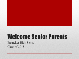 Senior Class Parent Night 2014