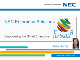 Presentation - NEC Enterprise Solutions