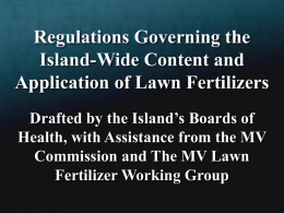 01.29.14 Public Hearing PPT - Martha`s Vineyard Boards of Health
