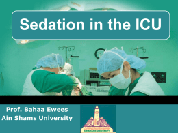 Sedation in ICU - Ain Shams University