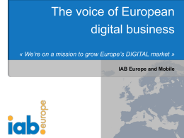 "Voice of European Digital Business" Presentation
