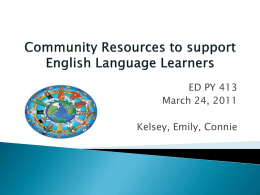 Community Resources to support English Language Learners