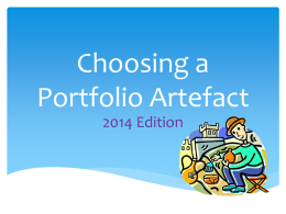 Choosing a Portfolio Artefact revised 2014