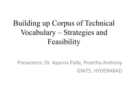 Building up corpus of technical vocabulary