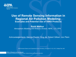 Use of VIIRS Aerosol Products in a Regional Air Quality Model