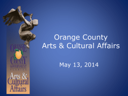 Discussion Orange County Arts & Cultural Affairs