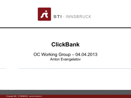ClickBank - (OC) Working Group
