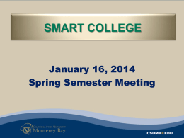 Spring 2014 College-wide Meeting Agenda