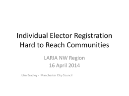 Individual Elector Registration Demographic