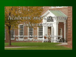 Academic and Curricular Information