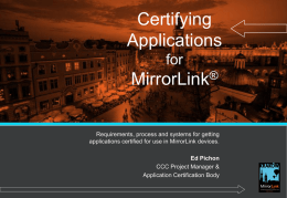 Certifying Applications for MirrorLink