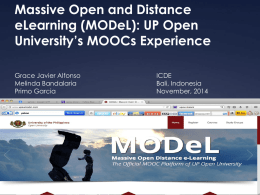 Grace Javier Alfonso, Massive Open and Distance eLearning