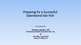 Preparing for a Successful Operational Site Visit