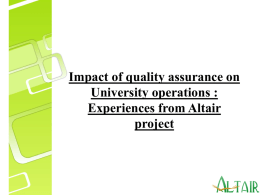 Impact of quality assurance on University operations