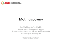 Motif discovery - University of Washington