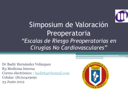 Escalas de Riesgo Preoperatorias en Cirugías No Cardiovasculares