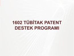 Patent Ba*vurusu Te*vik ve Destekleme Program*