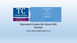 Raymond Crooks BA (Hons) MA