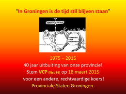 Speerpunten Provinciale Statenverkiezing Provincie Groningen