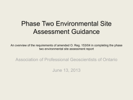Phase Two Environmental Assessment Guidance