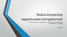 Nokia klusterista vapautuneet kompetenssit