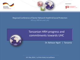 Tanzanian HRH progress and commitments